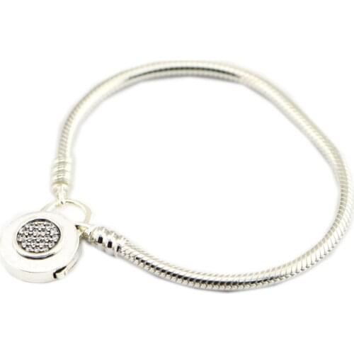 Bracelet For Women Signature Padlock Snake Chain Bracelets 925 Sterling Silver Jewelry Femme Pulseira Plata de ley Armband