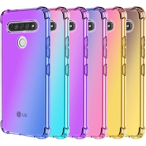 For LG K61 Case Luxury Half Transparent Clear Gradient Soft Silicone Phone Case For LG K92 5G K71 K62 Plus K22 K42 K52 K51 K31