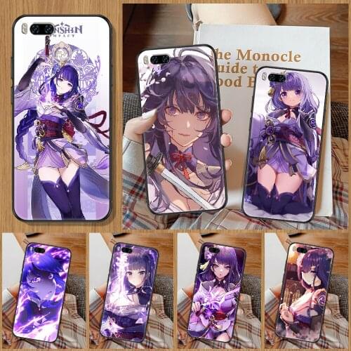 Genshin Impact RAIDENSHOGUN Phone Case For Xiaomi Mi Note 8 9 10 11 9T 10T A3 Lite Pro Ultra black art hoesjes silicone bumper