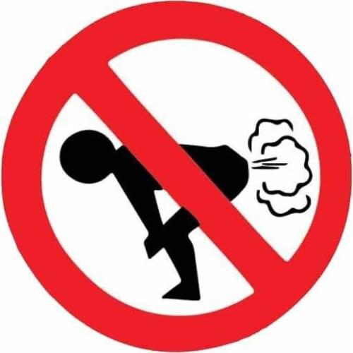 No Farting Car Sticker Funny PVC Decal Cover Scratches Waterproof Anti-UV Car Window Body Decorative Stickers Accessories