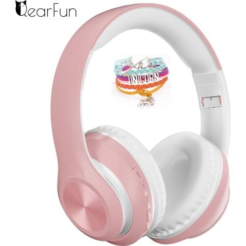 Bluetooth Wireless Headphones with Mic, Pink Girls Kids Phone Gaming Helmet, Bluetooth Gamer Music Headset For Child Lady, Gift