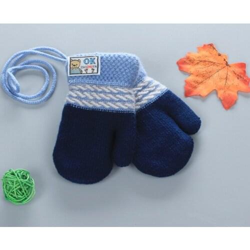 Double Layer Thickening Warm Soft Mittens Childrens New Winter Kid Knitted Breathable Full Finger Gloves Baby for 1-4 Years Old