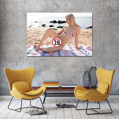Canvas Painting Sexy Girl Sunbathing Wall Art Posters Wall Picture For Living Room Decor