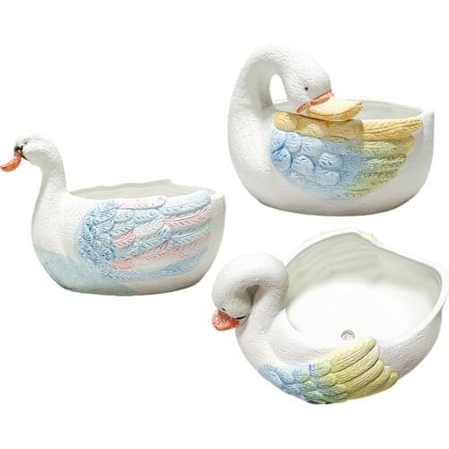 Swan Flower Pot Succulent Ceramic Flower Pot For Desktop Garden