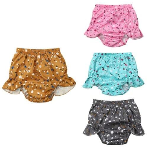 Baby Short Toddler Infant Baby Girl Floral Wings Pant Shorts Bottoms PP Bloomers Panties 4 Colours