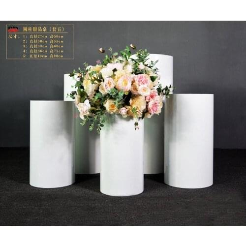 Round Party Decoration Floor White Cake Table Pedestal Stand Cylinder Plinth DIY Wedding Decorations