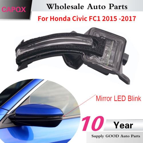 CAPQX Left & Right Side Rearview mirror LED turn signal Flashes blink light 34300-TET-H11 For CIVIC FC1 2015 2016 2017