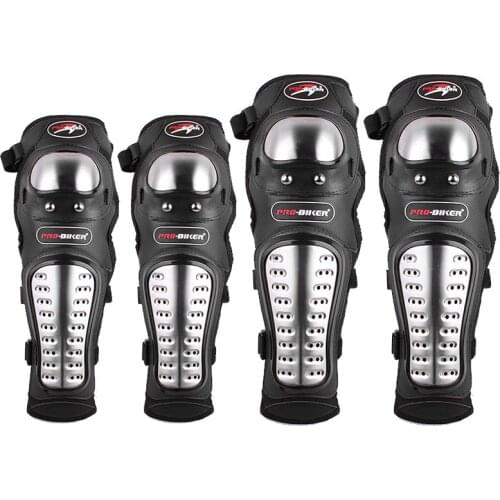 LMoDri 1Set Motorcycle Kneepad Steel Motocross Armor Protective Gear Protector Guards Kit ATV Adults Pads BraceFour-piece Set