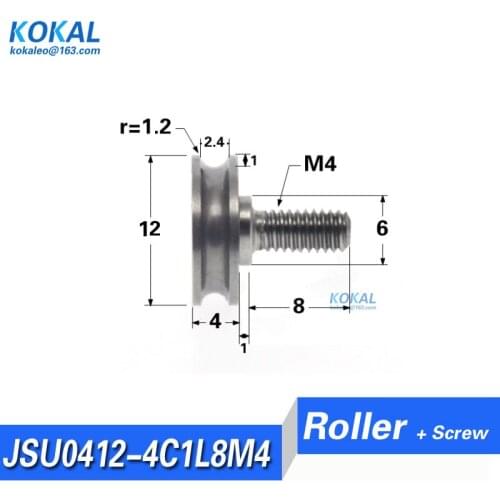[M4*12*4]10pcs/lot M4 U groove micro ball bearing wheel roller pulley M4X12X4mm Rail Track Linear Motion System Ball Bearing