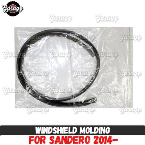 Windshield molding for Renault Sandero 2014- material Rubber deflector pad accessories protective from damage car styling tuning