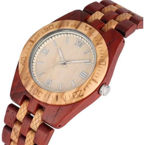 Wooden Men Watch Roman Numerals Dial Quartz Wooden Watch Casual Simple Ultra-light Bangle Wood Clock for Female 2019 New Arrival
