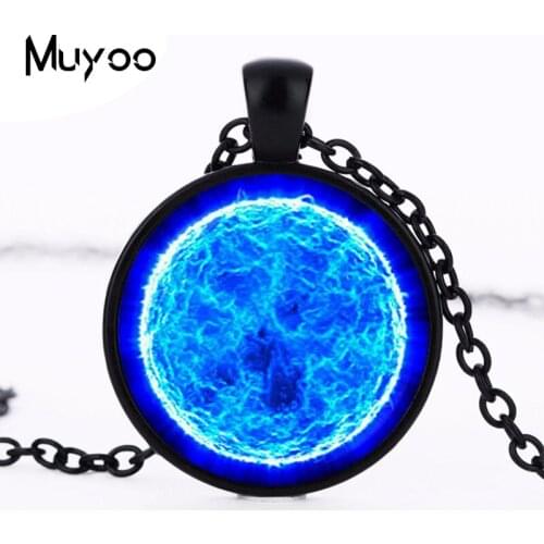 2017 new Vintage colar Blue Sun Pendant sun necklace Round Photo Art print sun pendant Glass cabochon necklace wholesale HZ1