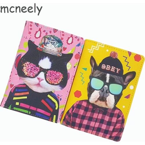 PU Leather travel passport Cover,Funny animal makeup passport holder ,Can accommodate tickets cards money 4 kinds for choose