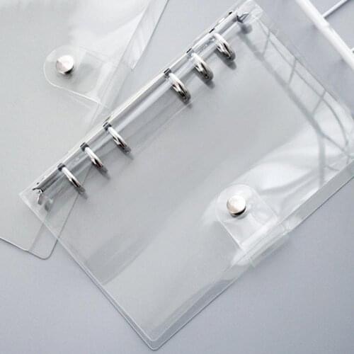 A5 A6 A7 Transparent Ring Binder File Folder 6 Round Ring Soft PVC Binder Loose Leaf Notebook Cover Folder Protector