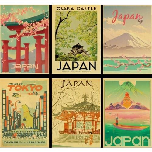 Landscape Poster Famous Tokyo City Fuji Mountain Nagoya Canvas Paintings Vintage Wall Pictures Home Decor Gift