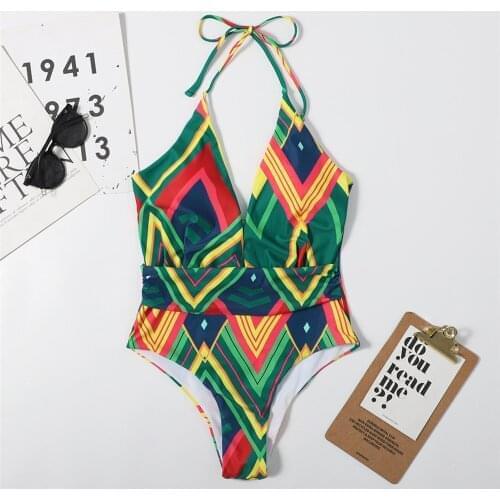 Swimming Suit For Women Bathing Suit Strap V-neck Swimwear Female One-piece Swimsuit Pop Style Bikini Sexy Concise Beachwear