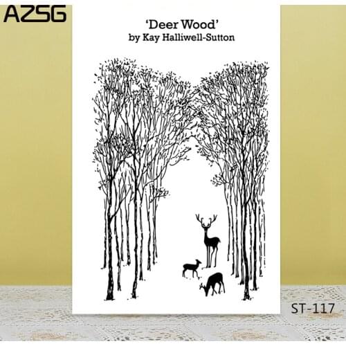 Deer wood/forest Transparent Silicone Stamp for DIY Scrapbooking/Photo Album Decorative Card Making Clear Stamps Supplies