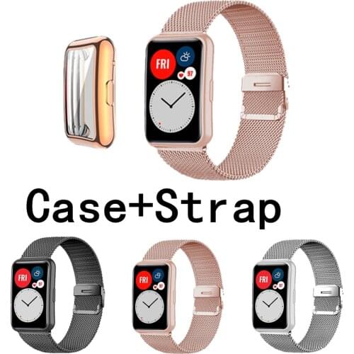 For Huawei Watch FIT Stainless Steel Metal Buckle Watchband Replacement Smart Watch For Huawei Watch FIT bracelet Accessories