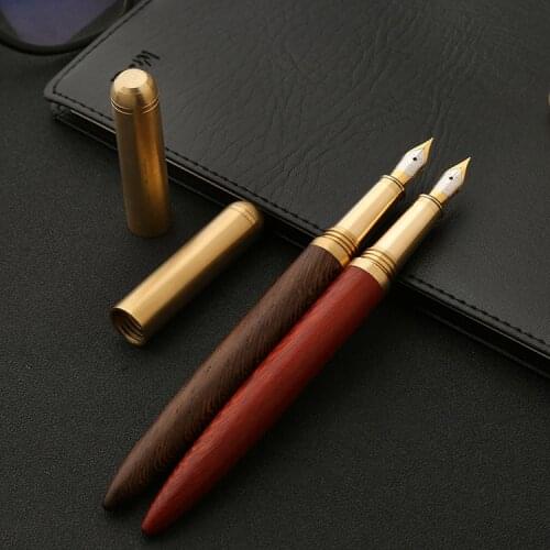 Metal Brass Sandalwood Fountain Pen High Quality Business Signature Pen Creative Gift For Office,school