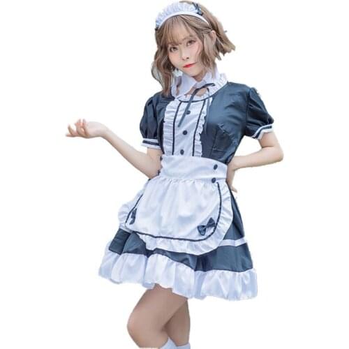 S-6XL Cute Lolita Dress French Maid Waiter Costume Women Cosplay Sexy Mini Pinafore Ouji Outfit Halloween For Girls Plus Size