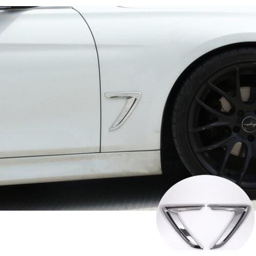 For BMW 3 Series F30 F31 Silver Fender Side Air Vent Outlet Cover 2013-2018 2pcs Car Accessories Interior Car Decor Car Trim