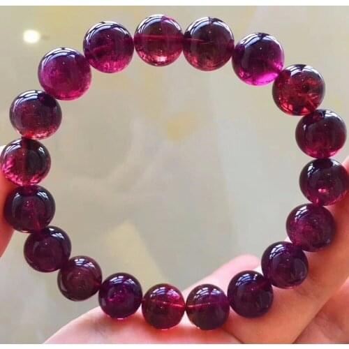 Certificate Natural Red Tourmaline Bracelets 10.5mm Crystal Round Bead Bracelet Lady Stretch Healing Stone AAAAAA