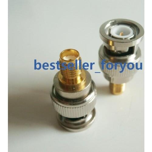 10X BNC Male Plug to SMA Female Plug Jack Center Coaxial RF Adapter Connector