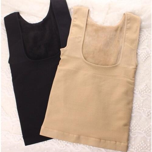 Warm vest black cashmere underwear velvet tank top female corset body chest bare skin sleeveless camisole women autumn winter