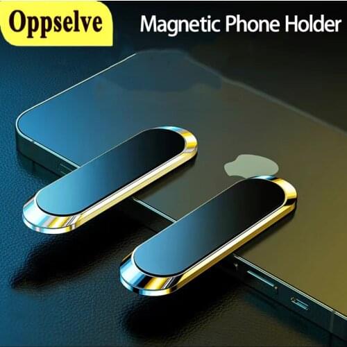 Oppselve Magnetic Car Phone Holder Mini Strip Shape Stand For iPhone 11 Samsung Xiaomi Huawei Universal Magnet GPS Phone Bracket