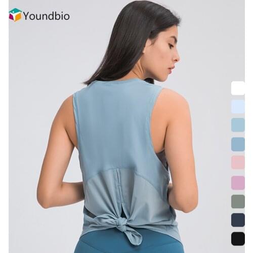 YOUNDBIO 2021 Loose Summer Yoga Vest Running Woman Sleeveless Sports Shirts Gym Fitness Tank Crop Top Workout Clothing Blouses