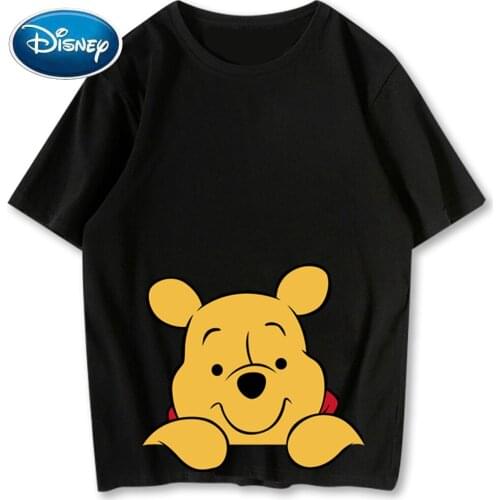 Disney Fashion Winnie the Pooh Bear Cartoon Print Harajuku Women T-Shirt Tee O-Neck Pullover Short Sleeve Tops Femmes 9 Colors