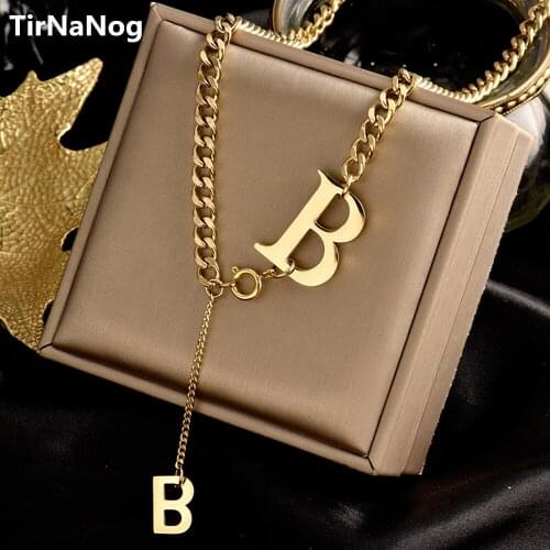 Classic B Letter Titanium Steel Short Necklace For Woman 2021 New Gothic Korean Jewelry Hip Hop Party Girls Sexy Clavicle Chain