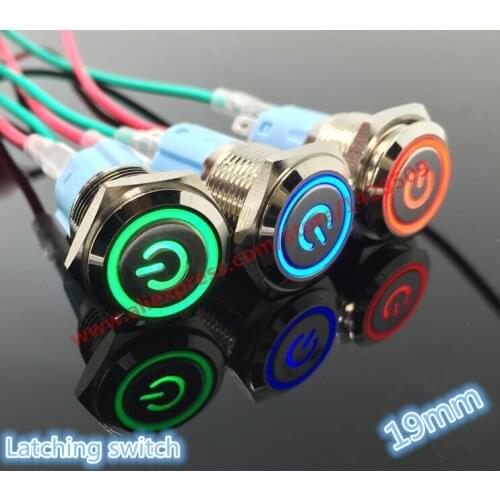 1pcs Angel Eye Stainless Steel Metal LED 19mm Push Button Switch dash 3 5 6 12v 24v 48v 110 220v Ring Light Switch Self Latching