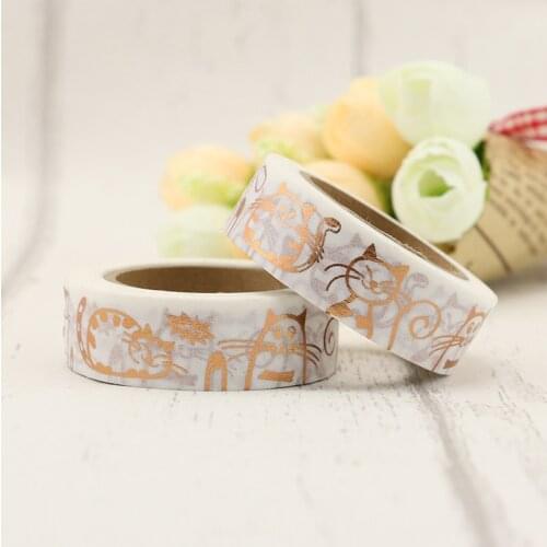 1PCS foil Lovely Cat washi tape DIY decoration scrapbooking planner masking tape adhesive tape kawaii stationery
