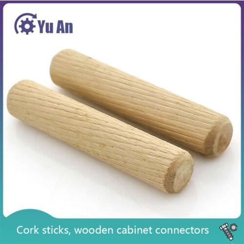 High-quality Dutch Wooden Stick Home Connector Round Wooden Plug Twill Wooden Pin Furniture Connector M6M8M10M12 50pcs