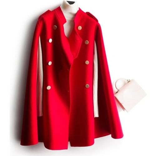 2021 Autumn 100% Genuine Wool Coats Women Double-faced Woolen Cloak High Quality Korean Clothing Casaco Feminino Inverno Gmm97