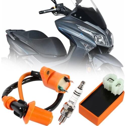 3Pcs Racing CDI Box Ignition Coil Spark Plug for GY6 50 125 150CC Scooter ATV