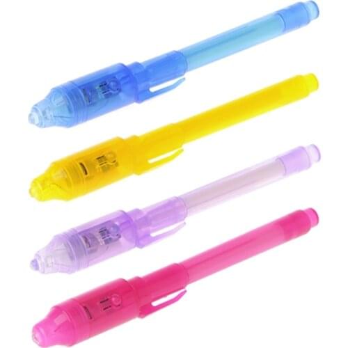 4Pcs/set Invisible Ink Pen UV Light Marker Pen Stationery School Office Supplies