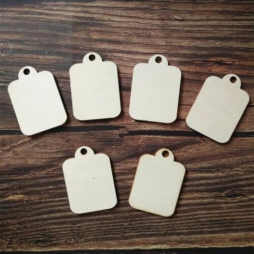 50pcs Craft Tags with Holes Wooden Craft Labels Clothing Tags Blank Wood Dog Tag Pendant Gift Wrapping Tag