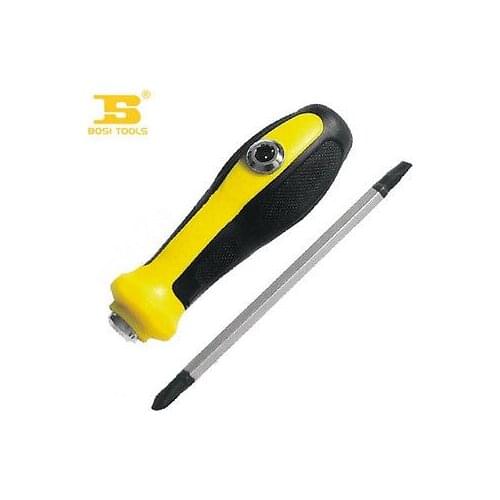 6.3 100mm Multi-purpose Screwdriver w PP+TPR Tooth shape Non-slip Handle