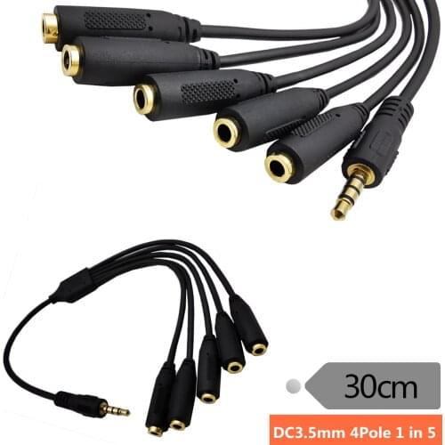 3.5mm audio cable one point five extension cable 4 grades 4 sections DC3.5 male stereo points 5 DC3.5 female stereo