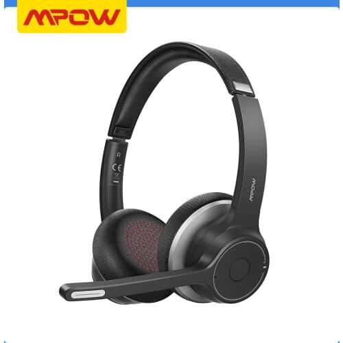 Mpow HC5 Series Bluetooth Headset with Mic Wireless Headphones Built-in CVC8.0 Noise Canceling Microphone Handsfree for Office