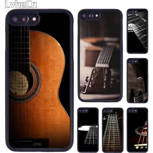 LvheCn Wood Acoustic Electric Guitar Phone Case Cover For iPhone 5 SE 6s 7 8 Plus 11 12 Pro X XR XS Max Samsung galaxy S8 S9 S10