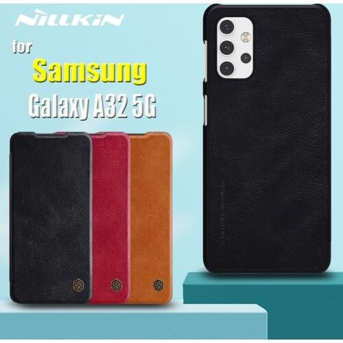 Nillkin Case for Samsung A32 5G Cases Genuine Luxury Soft Leather Flip Wallet Card Slot Back Cover for Galaxy A32 Funda Coque