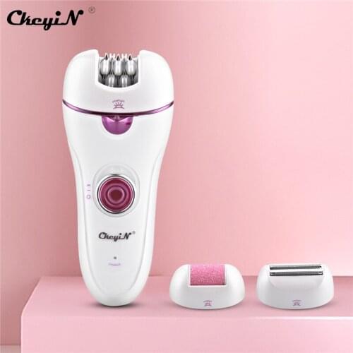 Ckeyin 3 In 1 Women Epilator Callus Remover Electric Female Face Hair Removal Lady Shaver Bikini Trimmer Body Depilatory Machine