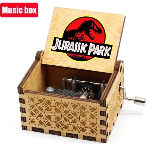 Hand crank wooden music box, Queen, Jurassic Park, Halloween, you are my sunshine, birthday gift, love grandpa, Christmas gift