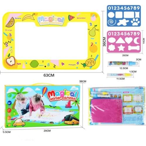Children Water Drawing Mat Board Doodle Mat Drawing Pens Stamps Set Painting Board Educational Toys 2pens 2Artboard 1Canvas