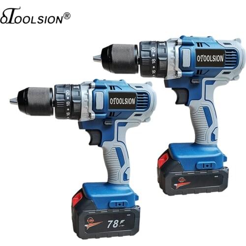New 13MM Electric Screwdriver 21V Impact Cordless Drill Wireless Power Drill Electric Drill For Drill Wood Metal Ceramic 1/2Inch