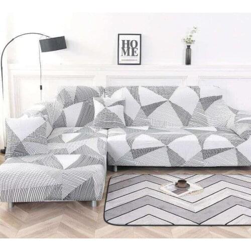 Stretch Slipcover Sectional Elastic Stretch Sofa Cover for Living Room Couch Cover L Shape Corner Armchair Cover 1/2/3/4 Seater