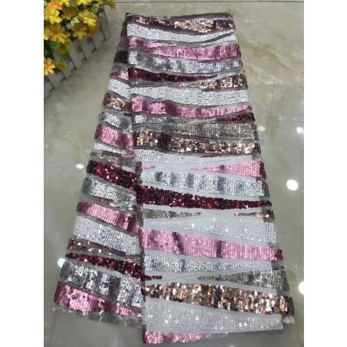 French Nigeria Sequined Lace Fabric Bride African Tulle Sequence Lace Fabric 2021 High Quality Lace Wedding Dress D36251